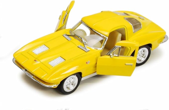 KiNSMART - 1963 Chevy Corvette Stingray 1:36 Scale 5" Die Cast Metal Model Toy Classic Toy Car (4 Set)