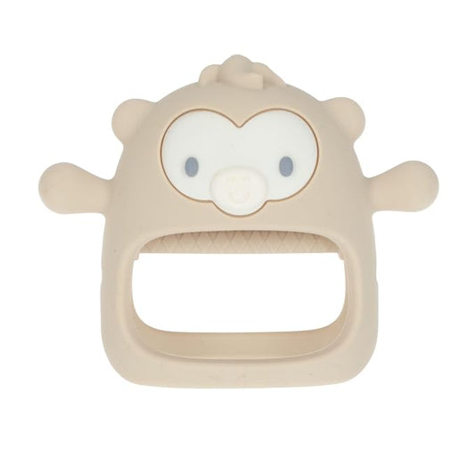 Nuby Silicone Wrist Teething Mitten - Baby Teether Ring - 3+ Months - Provides Teething Relief for Babies and Toddlers - Brown Monkey