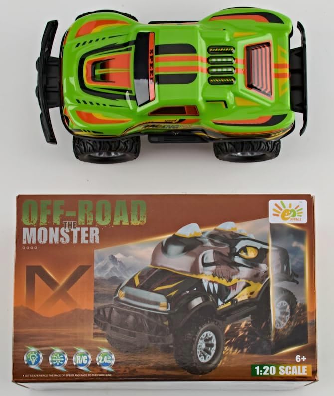 Remote Control Cool Off-Road Vehicle Truck, 2.4GHz RC Car with LED Lights, 1:20 Scale Off-Road Vehicle, Red RC Truck,Remote Control car from a Long Distance,Gifts for Children (Green)