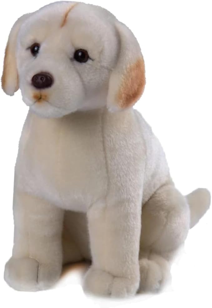 CU-MATE 10" Labrador Retriever Stuffed Dog Animal Simulation-Realistic & Lifelike Soft Handmade Sittin Dog Plush Toy Puppy -Present Gift for Boys and Girls