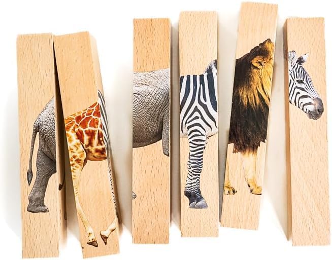 Wooden Animal Chunky Puzzles for Toddlers 2+ Years - Montessori 4 in 1 Complete Animal Collection - Farm, Safari & Woodland Block Puzzle Jumbo Set