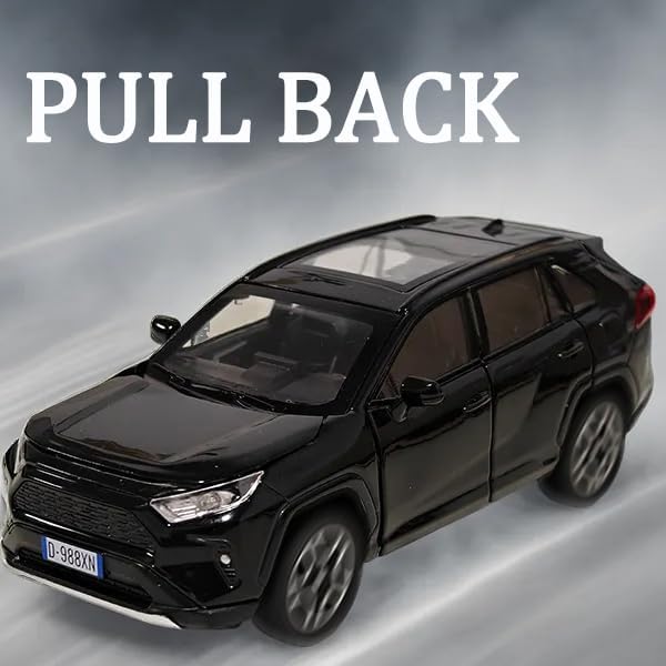 Model Car 1/32 Toy Car Alloy Diecast Collectible Model with Light and Sound Toy Vehicle for Boys Kids Toddler Gift Black car