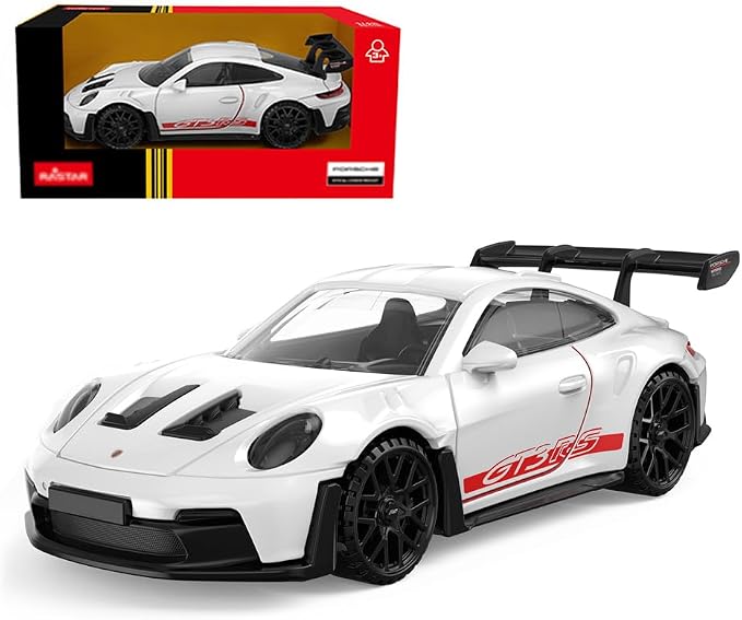 1:43 Diecast Model Cars for Porsche 911 GT3 RS, Metal Die Cast Toy Cars with Free Wheels for Boys Girls Kids Gift, White