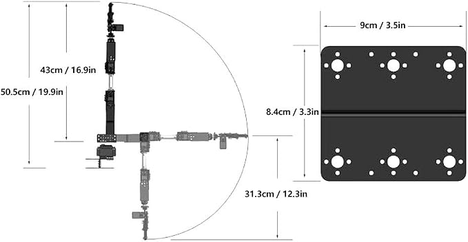 6DOF Robot Mechanical Arm Kit, Programming Robotic Clamp Hand Claw with 6 Servo Motors, 180 Degree Angle Manipulator Industrial Robot Parts for College Teaching