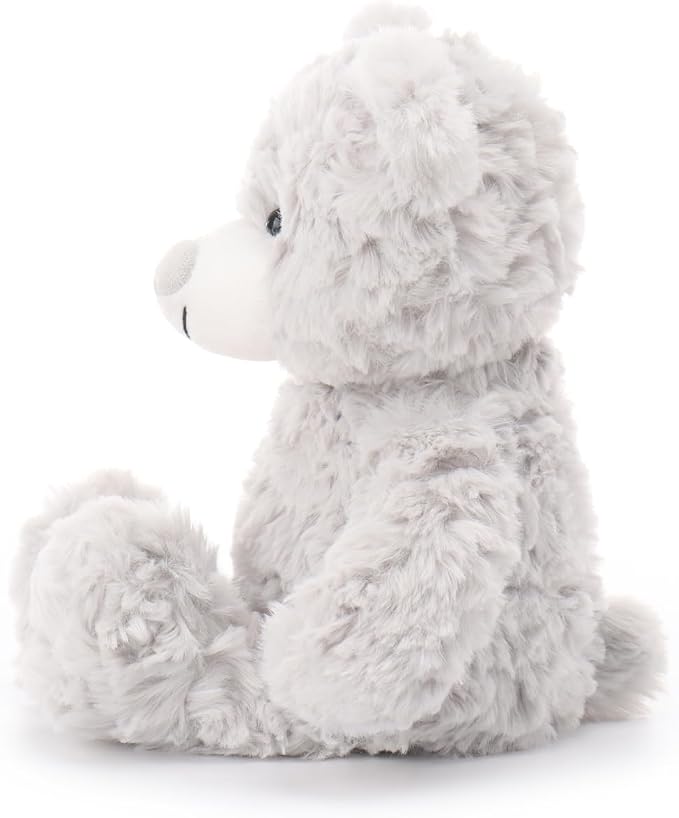 Apricot Lamb Light Gray Flower Bear Stuffed Animals for Kids, Soft Cute Plush Toys for Baby Girl and Boy, 8 Inches