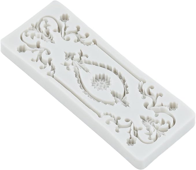 Baroque Polymer Clay Mold Curlicues Scroll Relief Lace Silicone Molds Vintage Relief Flower Filigree Mold for DIY Crafts Epoxy Resin Casting Air Dry Polymer Clay Plaster Jewelry Making