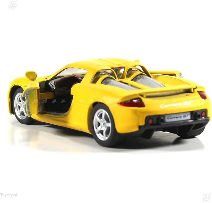 KiNSMART - Porsche Carrera GT 1:36 Scale 5" Die Cast Metal Model Toy Super Sports Car (Yellow)