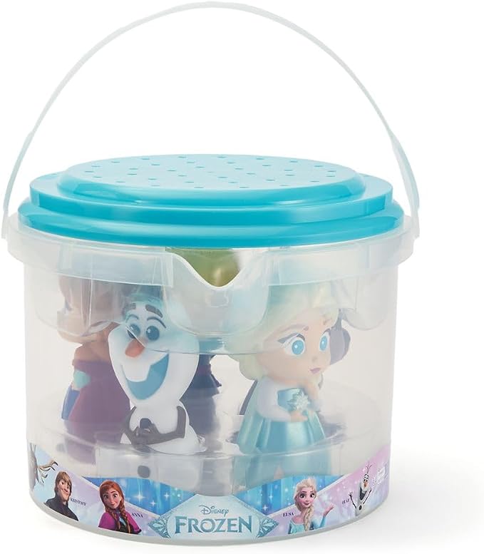 Disney Store Official Frozen Bath Toys Set - Includes 5 Detailed Toys with a Straining Storage Bucket - Bath Time Fun & Water Play Set for Kids