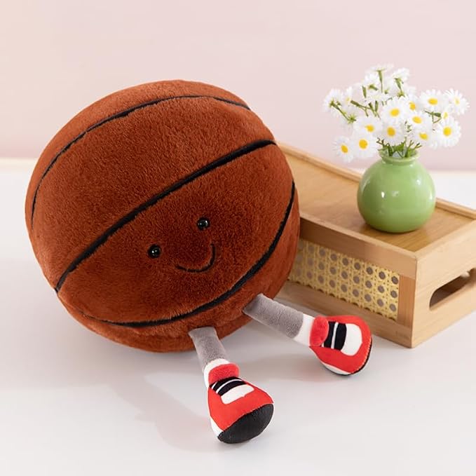 13.7" Cute Football Plush Toys Soft Stuffed Sport Throw Pillow Plush Ball Gift for Kids Birthday and Christmas Decoration (Basketball)