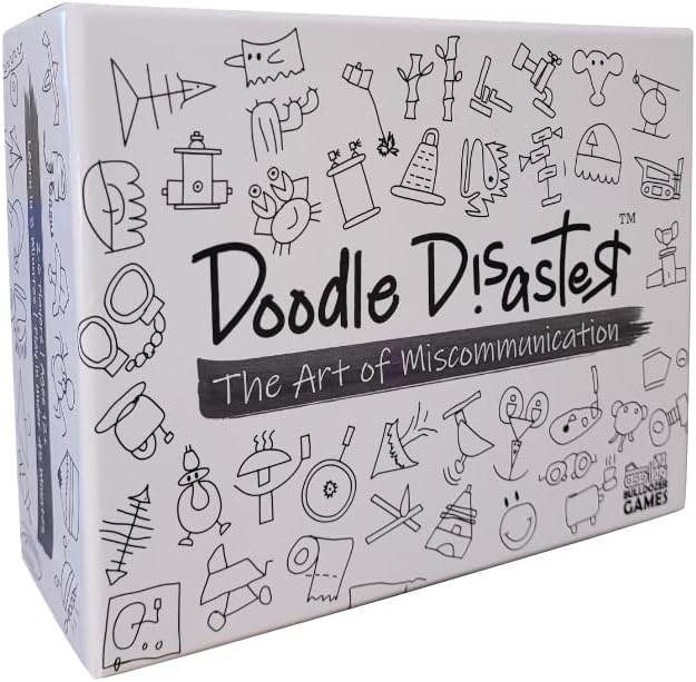 Doodle Disaster The Art of Miscommunication Board Game, Hilarious Party Game of Disastrous Communication, Describe, Interpret, Draw & Laugh Out Loud, 2-6 Players, Ages 12+