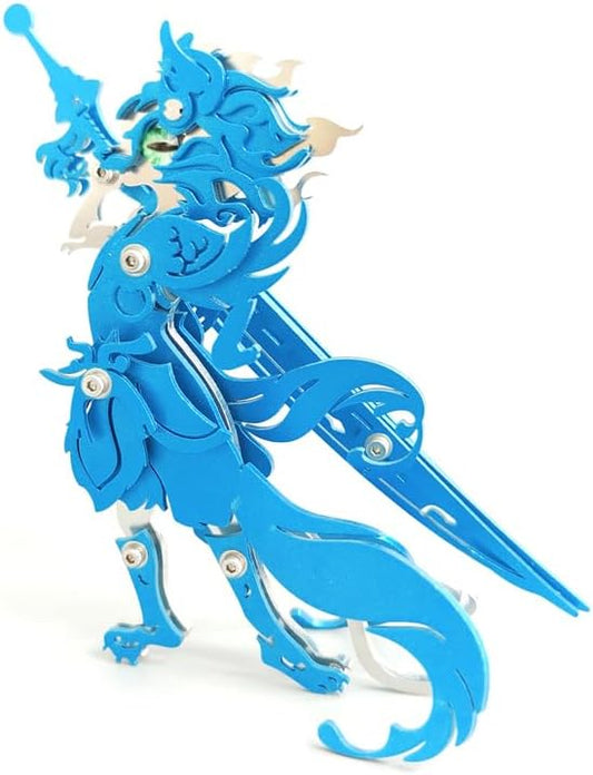 3D Metal Puzzles Toys The Meow Meow Family King and Princess Cat DIY Handmade Assembled Model Kits Ornaments Christmas New Year and Birthday Gifts for Adult (General Cat Blue)