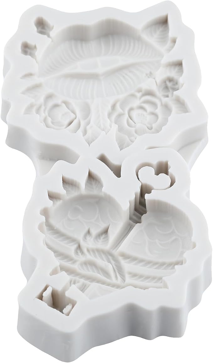 Rose Lips Polymer Clay Mold Love Rose Lips Silicone Molds for DIY Crafts Epoxy Resin Casting Air Dry Polymer Clay Plaster Jewelry Making