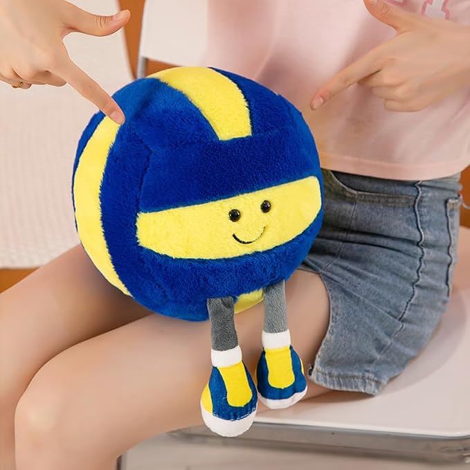 13.7" Cute Football Plush Toys Soft Stuffed Sport Throw Pillow Plush Ball Gift for Kids Birthday and Christmas Decoration (Volleyball)