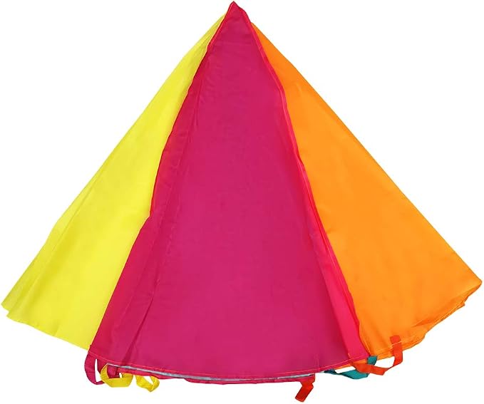 SPINFOX Multicolored Parachute - 6FT, 10FT, 20FT with Handles for Kids Indoor Outdoor Play