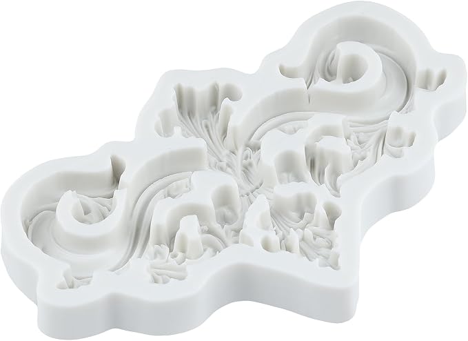 Baroque Curlicues Scroll Lace Silicone Mold Vintage Relief Flower Lace Filigree Polymer Clay Molds for DIY Crafts Epoxy Resin Casting Air Dry Polymer Clay Plaster Jewelry Making