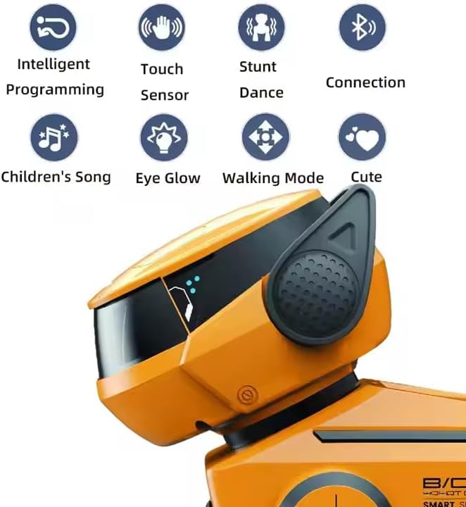 InventoBots Interactive Robot Dog, Programmable AI Smart Robotic Puppy, STEM Educational Dog for Ages 3-10, Orange Color