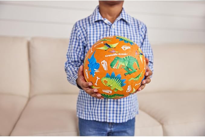 Crocodile Creek Playground Ball - Durable Rubber Ball for Kids Ages 3 and Up - Bouncy Inflatable Ball for Kickball, Indoor Games, and Outdoor Sports - PVC-Free