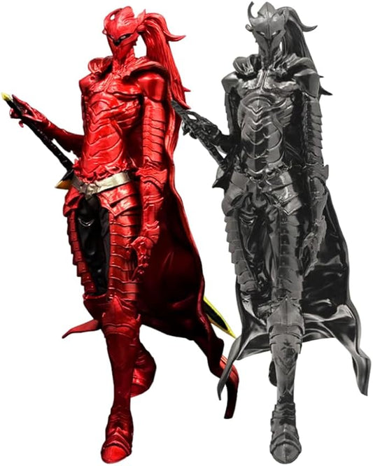 2pcs Igris Figure Black and Red Styling Standing Pose Action Figures PVC Statue 9.45" Sung Jin Woo Figurine Desktop Collections