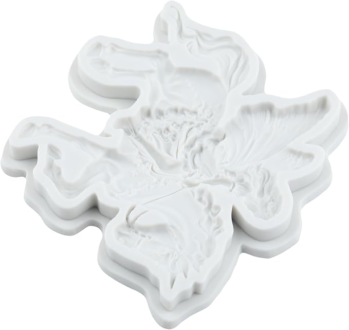 Flower Fairy Riding a Horse Polymer Clay Mold Flower Fairy Horse Silicone Molds for DIY Craft Epoxy Resin Casting Polymer Clay Tools Crafts Air Dry Jewelry Making