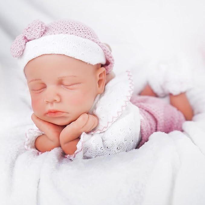Girl 12 Inch, Silicone Reborn Baby Dolls, Realistic Baby Doll, Not Vinyl, Posable Newborn, Reborn Baby Dolls Silicone Full Body