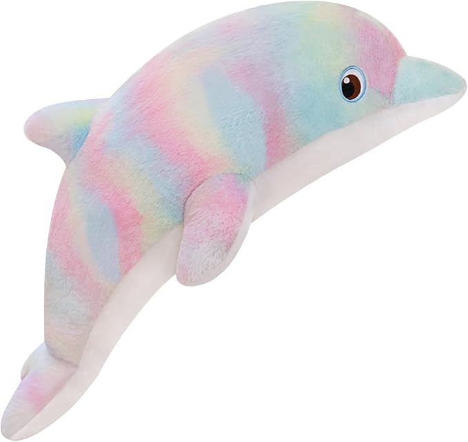 Dolphin Stuffed Animals Plush Pillows Soft Sea Animal Plush Dolls Stuffed Animal Plushies (Pinkish Yellow-19.2 Inches)