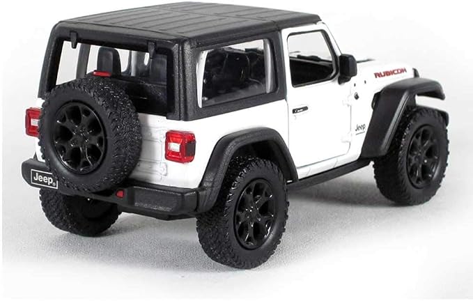 KiNSMART - Jeep Wrangler Rubicon Off Road 4x4 5 inch 1:34 Scale Die Cast Model Replica Toy Car (White Hardtop)