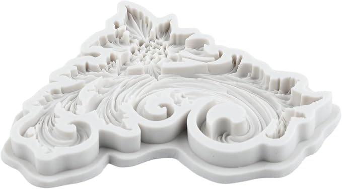 Baroque Scroll Relief Polymer Clay Molds Curlicues Scroll Lace Filigree Silicone Mold for Epoxy Resin Casting DIY Crafts Air Dry Polymer Crafts Supplies Clay Tools