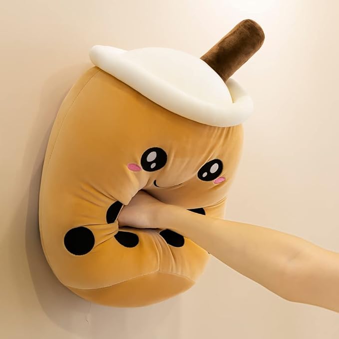Cute Boba Tea Plush Stuffed Animal Toy 14 Inch Bubble Tea Kawaii Plushies Cartoon Soft Milk Tea Cup Cuddly Pillow Home Hugging Birthday for Children Kids Boys Girl Room Decor Bedtime, 14Inches