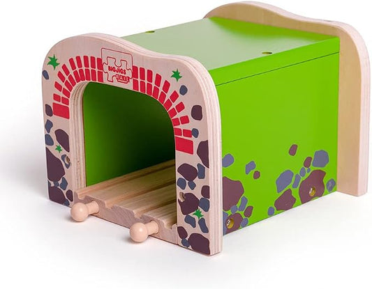Bigjigs Rail Double Tunnel - Other Major Wooden Rail Brands are Compatible
