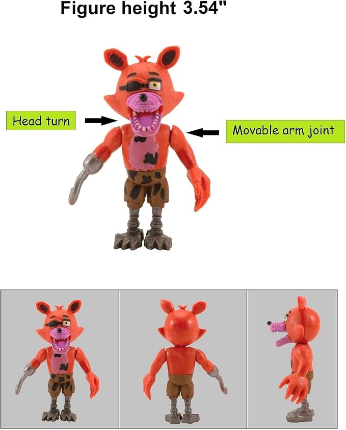 NA Toysvill FNAF Action Figures (Set of 6 pcs) | Inspired by Five Nights at Freddy’s Toys Figurines Set, Cake Toppers, Party Set, Collectible Toys for Kids, Height About 4 inches