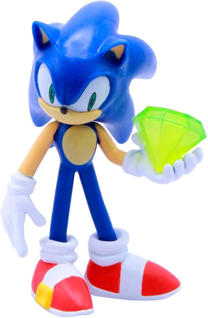 Just Toys – Sonic the Hedgehog Action Figure, 4" Buildable Poseable | Officially Licensed Sonic figure with interchangeable arms & accessories — 4 inch articulated, poseable collectible