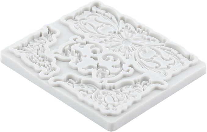 Baroque Curlicues Scroll Lace Silicone Molds Scroll Relief Flower Lace Filigree Polymer Clay Mold for DIY Crafts Epoxy Resin Casting Air Dry Polymer Clay Plaster Jewelry Making
