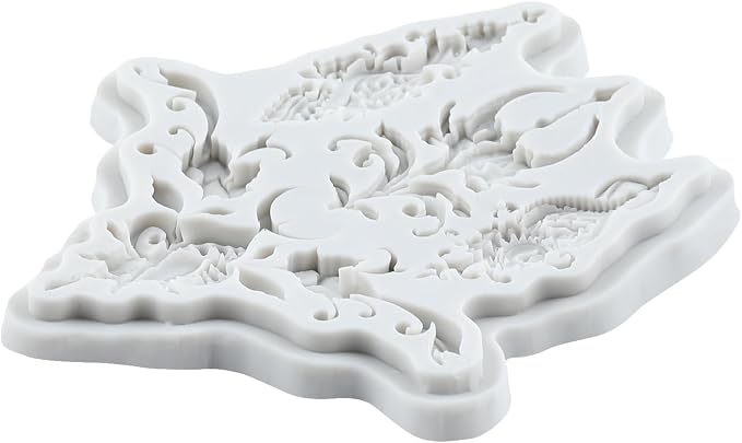 Baroque Polymer Clay Mold Curlicues Scroll Lace Silicone Molds Relief Flower Mold for DIY Craft Epoxy Resin Casting Polymer Clay Tools Crafts Air Dry Jewelry Making