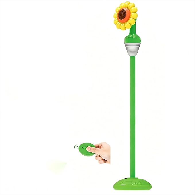Automatic Bubble Machine - 2026 Adjustable Height Standing Bubble Blower with LED Lights & Music, Electric Bubble Maker for Birthday Party Wedding Outdoor Indoor Activities (Yellow Sunflowers)