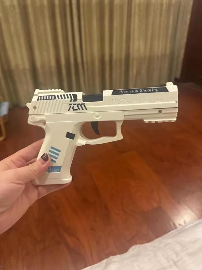 Dreamplay Shell Ejecting Toy Gun, Automatic Pull Back Action Shooting Games Education Model Toy for Kids Gifts