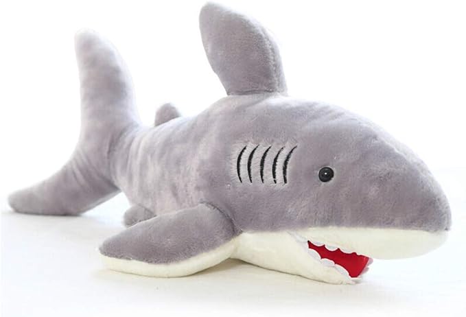 Stuffed Shark Animal Plush Toy 16 Inch Long Great White Animal Stuffed Plushies Super Soft Cute Cuddly Pillow Cushion Stuff Dolls Gift for Children Kids Boys Girls Room Decor Bedtime, 16Inches