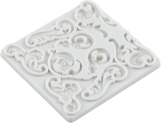 Baroque Curlicues Scroll Lace Polymer Clay Mold Baroque Scroll Relief Lace Silicone Molds for DIY Crafts Epoxy Resin Casting Air Dry Polymer Clay Plaster Jewelry Making