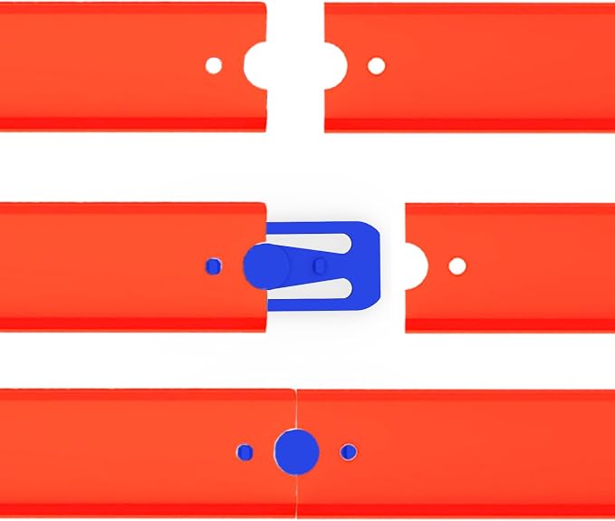 [60 Pack] K TOMOTO Racetrack Connectors Compatible with Hot Wheels | Blue Pieces for Race Track Sets