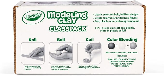 Crayola Modeling Clay Classpack (24 Packs), 12 Colors, Nontoxic, Teacher Classroom Must Haves, School Supplies for Kids