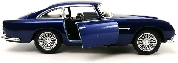 Sport Racing Classic Model Car Die-Cast 1:38 1963 Aston Martin DB5 Blue Color Toy Collection Pull Back Open Door Hobby Collectible