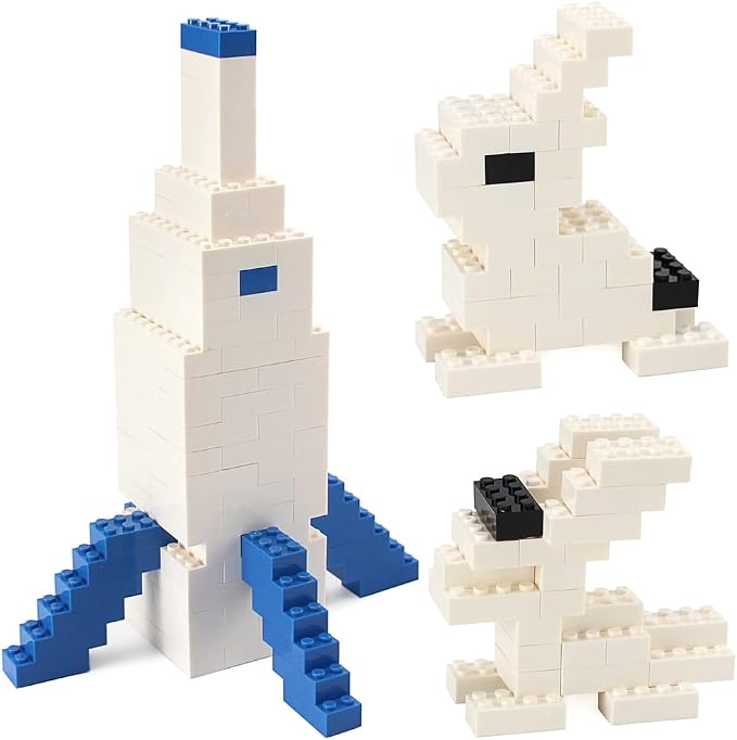 320 Pieces 2x4 White Bricks Parts Classic Building Blocks Creative Play Set Toy Accessories Combine with 3001 Major Brick Brands (White)