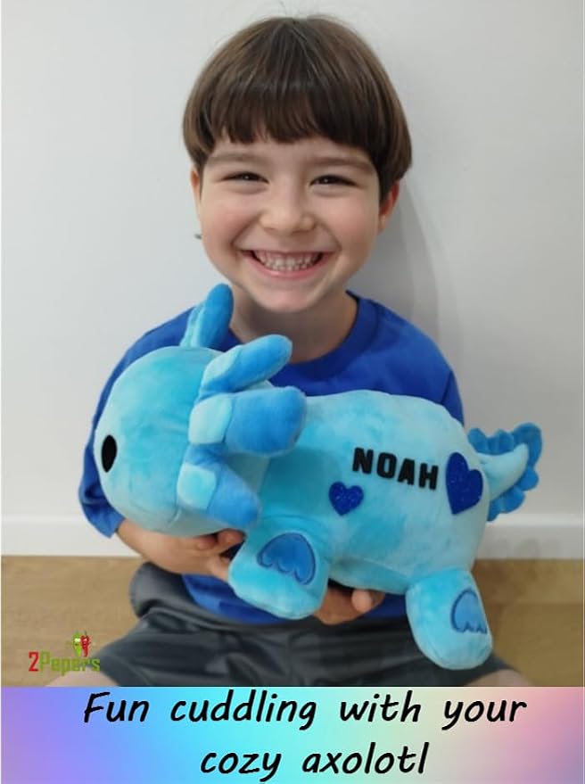 Axolotl Plushie Kit, DIY Animal Toy Crafts For Boys & Girls Toddler, Squishy Plushy Sensory Stuffed Pillow Art Project, Fun Birthday Present Gift For Kids 3 4 5 6 7 8 Year Old, Blue Axolotl Toy Set