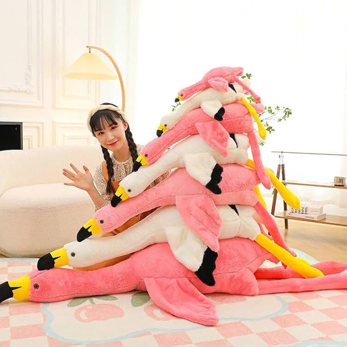 Pink Flamingo Plush Pillow Stuffed Animal - 34 Inch Ultra Soft & Cute Flamingo Gift, Huggable Stress Relief for Bedroom, Office, Car, for Kids, Adults, Girls（Pink）