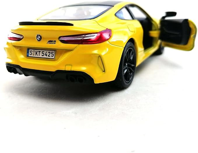KiNSMART BMW M8 Competition 1:36 Scale 5" Die Cast Metal Model Toy Super Car w/Pullback Action (Yellow)