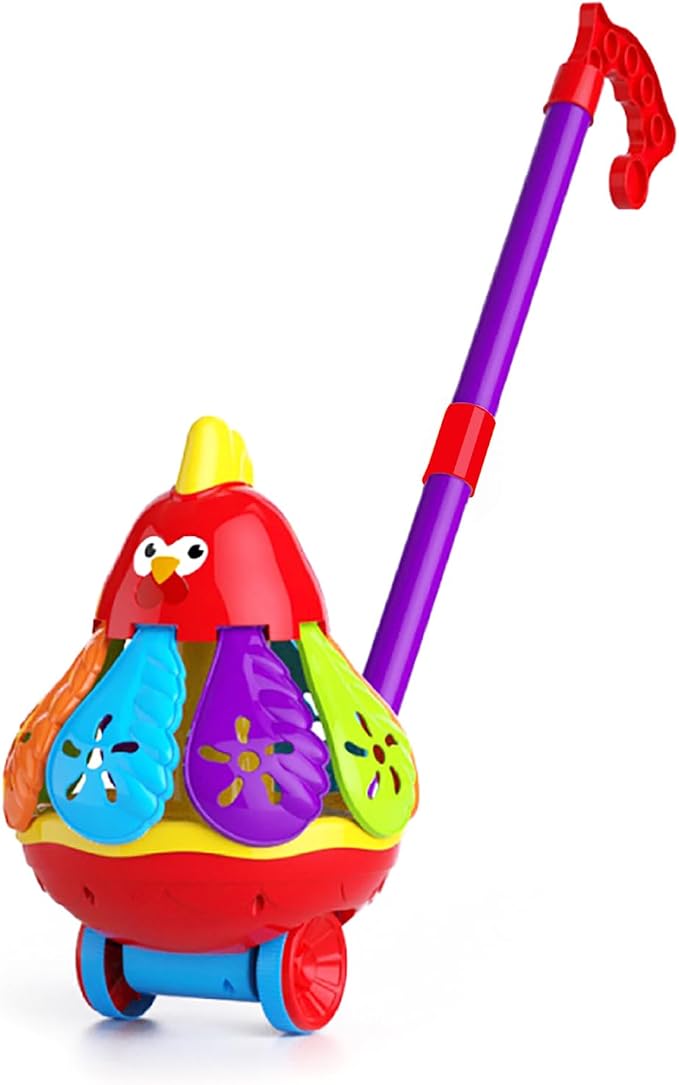 Toys car for Kids with Spinning Wings & Jingle Bell - Educational Fun for Christmas, Halloween, Thanksgiving, Birthday Gifts, Rooster Toys - Toddler Push Toys(Color Random)