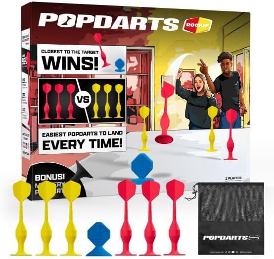 Popdarts Game Rookie Pack – Beginner-Friendly Suction Cup Dart Game for Kids, Families, and New Players | Indoor & Outdoor Target Toss Game | Fast Setup, Durable, Simple Rules, and Fun for All Ages!