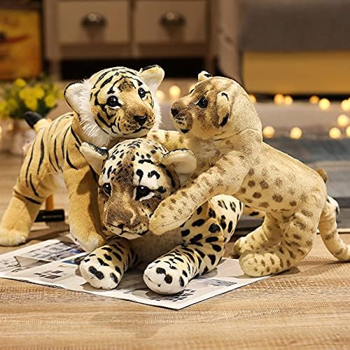Tiger Stuffed Animal 15" Small Stuffed Tiger Plush Jungle Stuffed Animal Soft Plush Tiger Stuffy Simulation Cute Plushie Toys Realistic Birthday Graduation Gifts for Kids Boys Girls