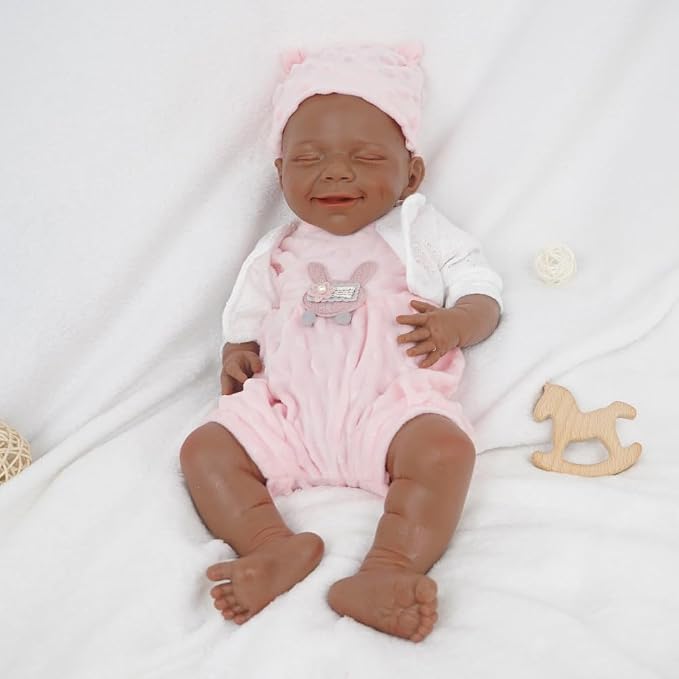 Girl 18.5 Inch, Reborn Baby Dolls Silicone Full Body, Full Silicone Baby Doll, Realistic Baby Dolls, Newborn Not Vinyl, with Gift Box, Gift for Kids Ages 3+