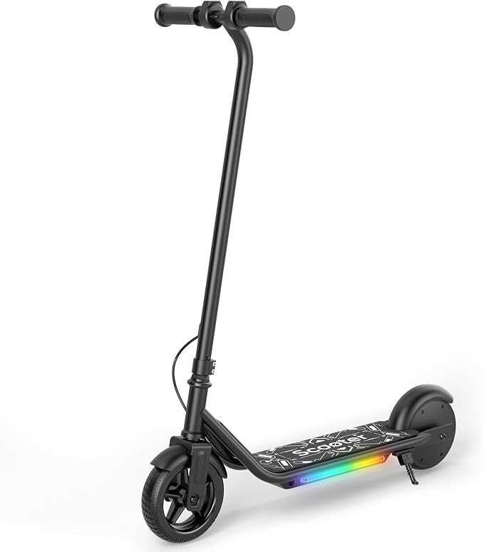 Electric Scooter for Kids Ages 6-12, 150W Motor,10 Mph Max Speed, LED Display, K2-2 Speeds (6/10 MPH), K2 Pro-3 Speeds, Magnetic Charging, Colorful Light, Dual Brake Scooter for Girls Boys