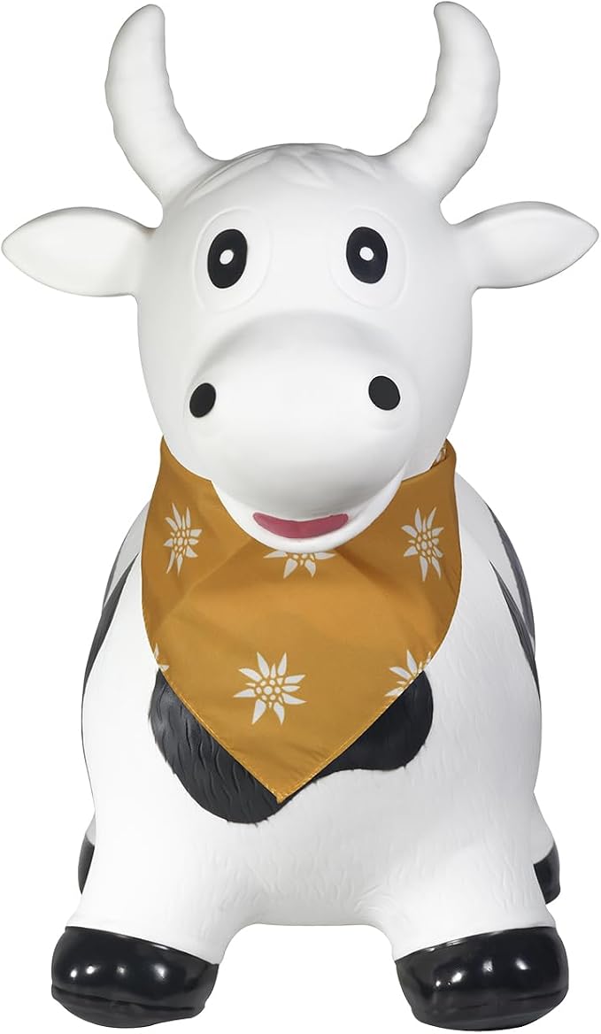 Kindsgut Bouncy Animal Hopper – Inflatable Bouncing Ride-On Toy for Kids & Toddlers Age 2+, Designed in Germany, Indoor & Outdoor, Cow